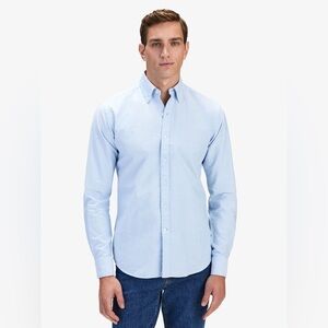 JOHN HENRIC Light Blue Oxford Shirt Size 16 1/2  -42